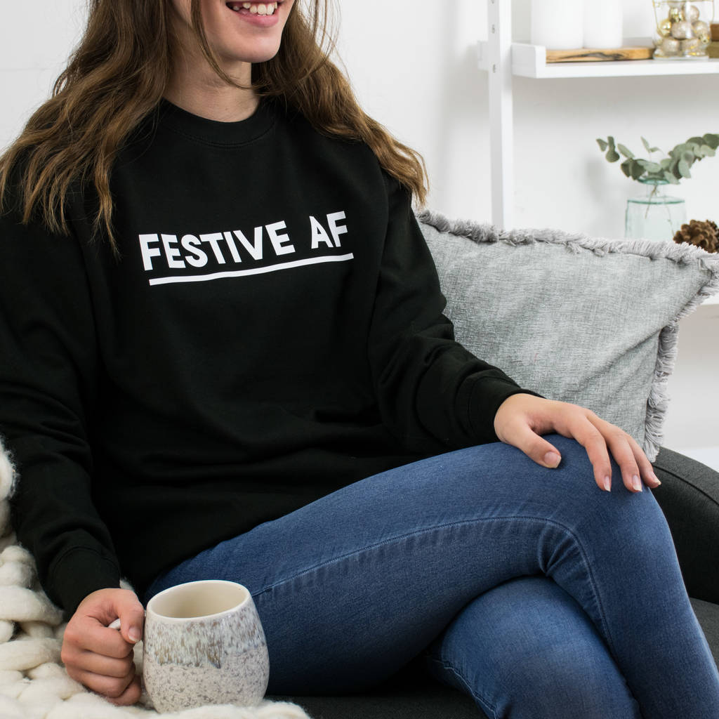 Festive Af Alternative Christmas Sweatshirt, 1 of 6
