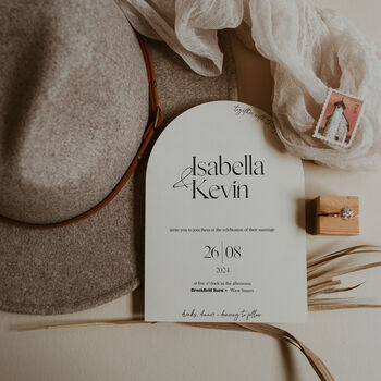 Luxe A6 Arch Save The Date Wedding Invitation, 3 of 3