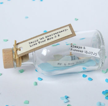 Personalised Handmade Paper Boat In A Bottle, 4 of 11