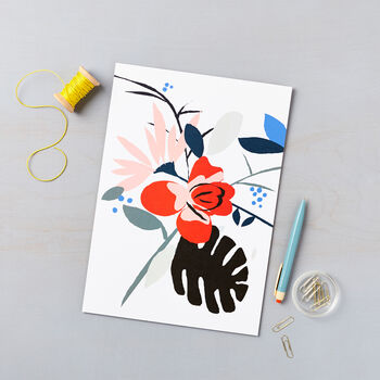 Red Flower On White Art Print A3, 2 of 3