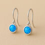 Sterling Silver Blue Opal Drop Earrings, thumbnail 1 of 9