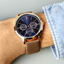 Personalised Men's Rose Gold Watch With Brown Strap And Presentation Box, thumbnail 2 of 7