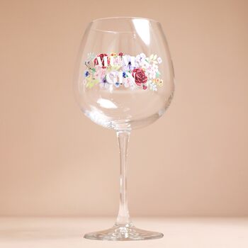 Personalised Floral Balloon Gin Glass, 3 of 4