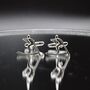 Skiing Cufflinks Silver Skier Design Gift For Winter Sports Lovers, thumbnail 5 of 5