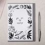 My Universe Valentines Day Card Monochrome Botanical, thumbnail 1 of 2