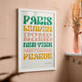 Personalised Travel Locations Typographic Print, thumbnail 1 of 5
