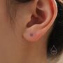 Sterling Silver Asymmetric Hydrangea Cz Stud Earrings, thumbnail 6 of 12