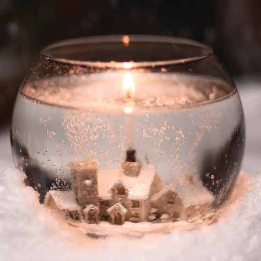 Christmas Village Snow Scene Gel Candle Bowl, 1 of 3