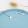 Sterling Silver Elephant Necklace And Dangle Earrings, thumbnail 3 of 12