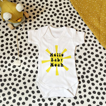 Hello Baby! Retro Sunshine Babygrow, 2 of 4