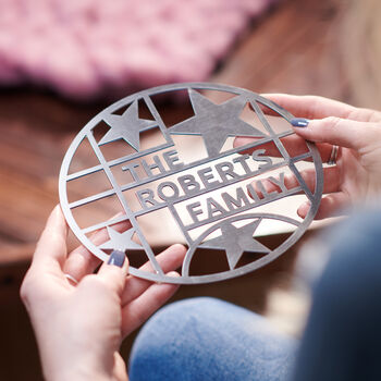 Personalised Stainless Steel Family Star Trivet Stand, 2 of 4