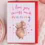 Cute Mouse Mummy Valentine Card, thumbnail 1 of 2