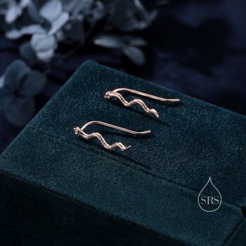 Snake Crawler Earrings In Sterling Silver, 6 of 10