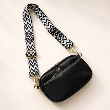 Personalised Lola Embossed Faux Leather Chevron Cross Body Bag, 2 of 5