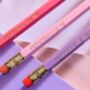 Strawberry Pink Personalised Pencil Gift Set, thumbnail 3 of 4