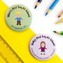 Personalised First Day At School Badge Or Keyring, thumbnail 7 of 9