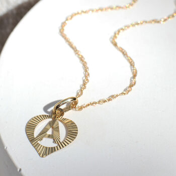 9ct Gold Vintage Style Initial Necklace, 2 of 3
