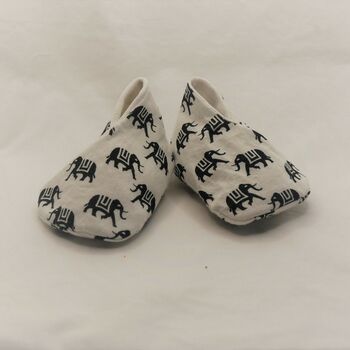 Eco Baby Shoes In Elephant Print Fabric, 11 of 12