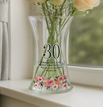 Personalised Floral Big Age Vase, 3 of 4