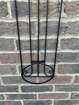 Wall Plant Pot Hanger 70cm Black Metal Garden Wall Planter Holder Bracket, 9 of 10