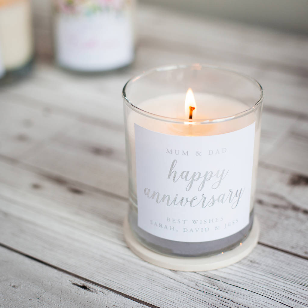 Anniversary Personalised Candle Gift By Little Cherub Design ...