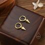 Dangling Spike Dagger Huggie Hoop Earrings, thumbnail 5 of 12