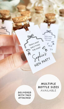 Pearls And Prosecco Hen Party Favours Personalised Shot Bottle Party Bag Filler, 7 of 7
