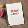Neon Letterpress 'Thank You' Card, thumbnail 1 of 3