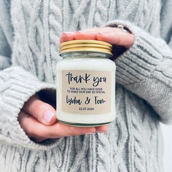 Personalised 'Thank You Special Day' Soy Scented Candle, 2 of 7