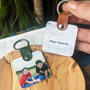 Square Photo Keyring For Dad Or Grandad, 2 of 4