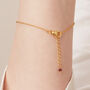 Garnet Gemstone Bar 18 K Gold Plated Chain Bracelet, thumbnail 6 of 12
