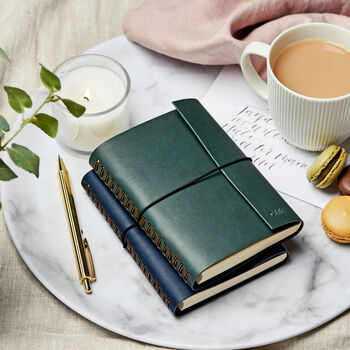 Personalised Leather Effect Embossed Notebook, 3 of 12