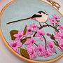 Cherry Blossom And Long Tailed Tit Embroidery Kit, thumbnail 3 of 9