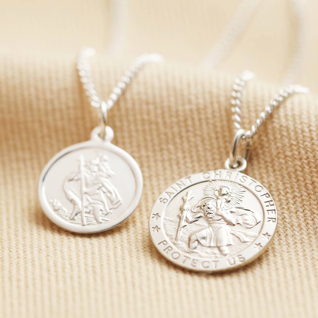 Sterling Silver St Christopher Pendant Necklace, 1 of 8