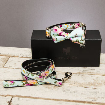 Lucky Dip Fabric Dog Collar Bow Tie Lead Set, 2 of 4