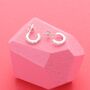 Petite Zircon Half Hoop Earrings, thumbnail 1 of 2