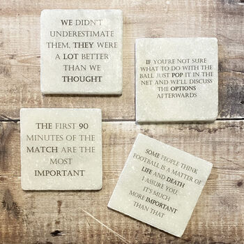 Set Of Four Famous Football Quotes Coasters, 3 of 4