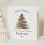Personalised Teacher Christmas Card Book Tree, thumbnail 1 of 7