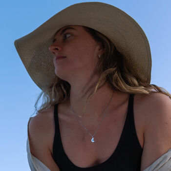 Blue Luna Aqua Blue Glowing Pendant Necklace With Uv Keyring Torch, 2 of 8