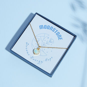 Healing Heart Rainbow Moonstone Gemstone Necklace, 6 of 11