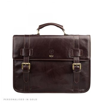 Mens Leather Backpack Briefcase. 'The Micheli', 10 of 12