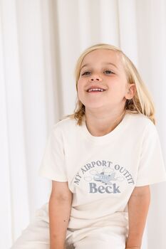 Personalised Airport Outfit Embroidered Holiday T Shirt And Shorts Set, 8 of 9