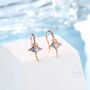 Sterling Silver Manta Ray Fish Drop Hook Earrings With Blue Cz, thumbnail 7 of 12