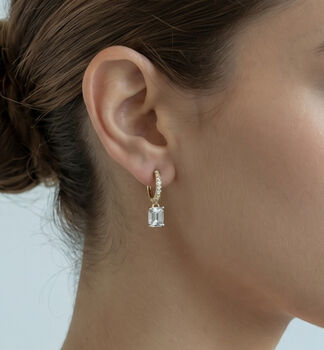 Shikaku 18 K Gold Plated Stone Earrings, 2 of 6