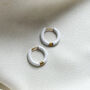 White Enamel Hoops, thumbnail 2 of 3