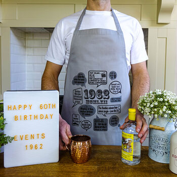 'Events Of 1962' 60th Birthday Gift Apron, 3 of 7