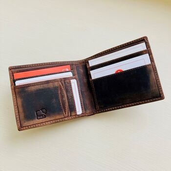 Vintage Leather Wallet ~ Rfid Protected, 3 of 8