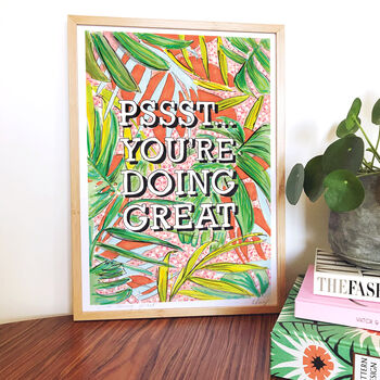 'You're Doing Great' Typography Illustration Print, 2 of 3