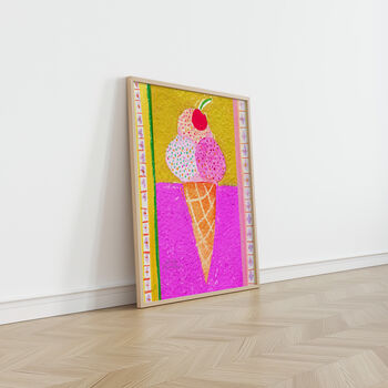 Ice Cream Cone Art Print Summer Gelato Poster, 5 of 12
