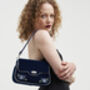 Rose Embroidered Blue Clutch, thumbnail 2 of 9